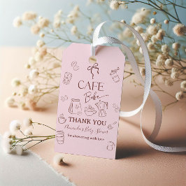 Etiqueta Para Presente Coffee Pink Bow Cafe Bebe Girl Baby Shower Decor