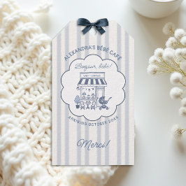 Etiqueta Para Presente Coffee Theme Bebe Brunch Dusty Blue Baby Shower