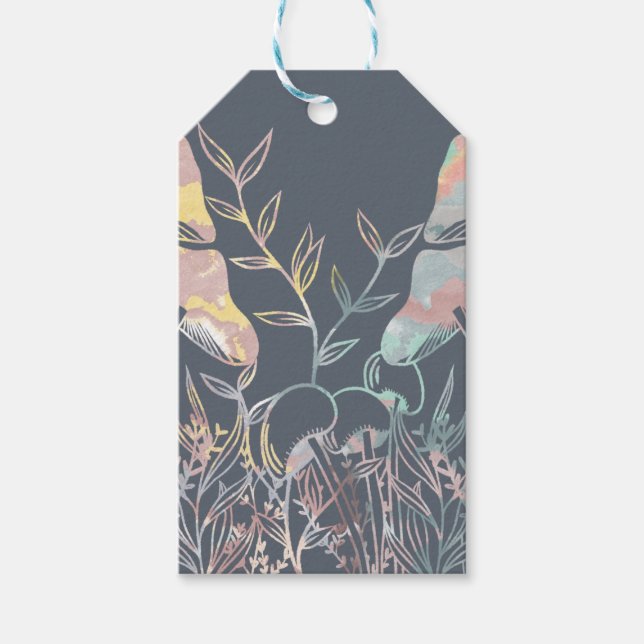 Etiqueta Para Presente Cogumelo de Aquarela (Frente)