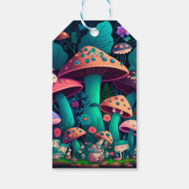 Etiqueta Para Presente Cogumelos em campo