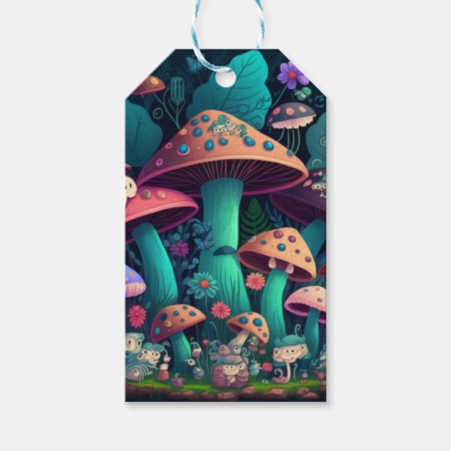 Etiqueta Para Presente Cogumelos em campo (Frente)