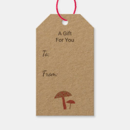 Etiqueta Para Presente Cogumelos Meados do Século Arte Retro Original da