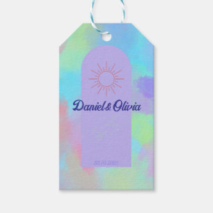 Etiqueta Para Presente Coisas de Casamento Suave Roxo Profundo