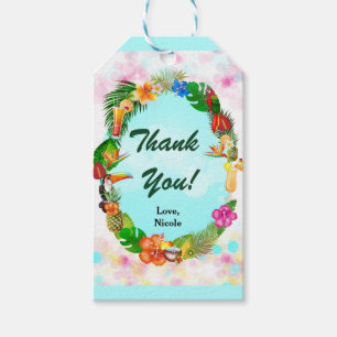Etiqueta Para Presente Coisas de Verão Tropical Havaiano Quadro Favor da