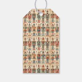 Etiqueta Para Presente Colagem Dourada e verde de quebra- cabeça