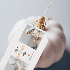 Etiqueta Para Presente Colagem Fotográfica Moderna Feliz Dia de Ação de G