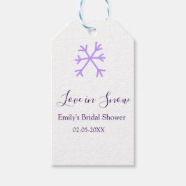 Etiqueta Para Presente Colar de chuveiro de noiva em Love in Snow roxo co