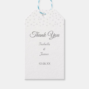 Etiqueta Para Presente Colar de Pérolas Chic em Preto e Branco Obrigado C