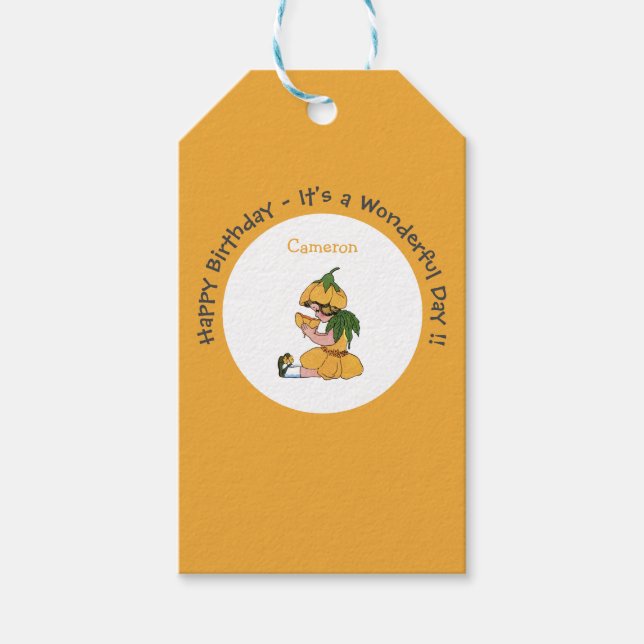 Etiqueta Para Presente Coleção de Flower Whimsic Child (Frente)