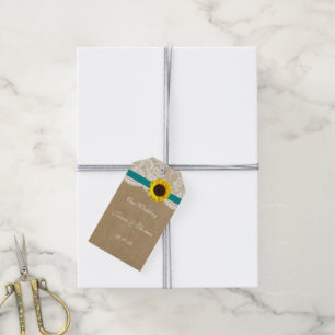 Etiqueta Para Presente Coleção Kraft, Lace & Sunflower - Teal