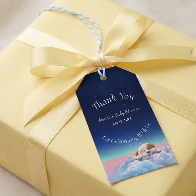 Etiqueta Para Presente Colheita No Chá de fraldas Das Nuvens (Criador carregado)