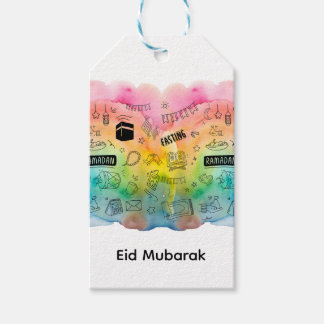 Etiqueta Para Presente Colorful Doodle Eid