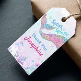 Etiqueta Para Presente Colorful mermaid whimsical birthday custom