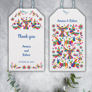ETIQUETA PARA PRESENTE COLORFULL OTOMI MEXICAN