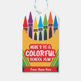 Etiqueta Para Presente Colorida Crayola Color Primeiro Dia da Escola