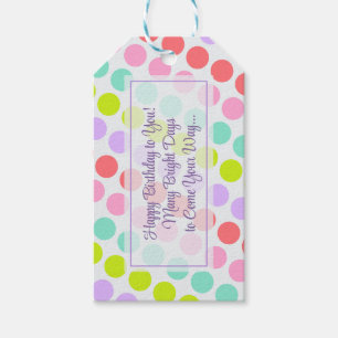 Etiqueta Para Presente Colorido Pastel, Elegante Aniversário Personalizad