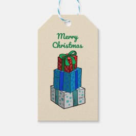 Etiqueta Para Presente Colorido Prensas de Natal