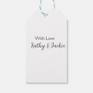 Etiqueta Para Presente Com amor adicione nome de casal casamento simples