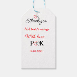 Etiqueta Para Presente Com amor adicione o nome do casal letra obrigado a