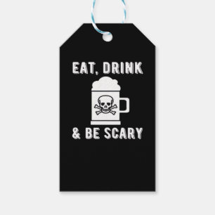 Etiqueta Para Presente Coma, Beba E Seja Assustador Cerveja De Halloween 