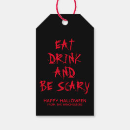 Etiqueta Para Presente Coma bebida e seja assustador, costume de sangue v