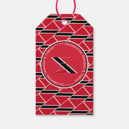 Etiqueta Para Presente Comemorando a Bandeira de TRINIDAD E TOBAGO com Fo