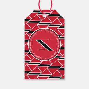 Etiqueta Para Presente Comemorando a Bandeira de TRINIDAD E TOBAGO com Fo
