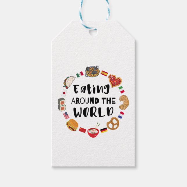 Etiqueta Para Presente Comendo pelo mundo (Frente)