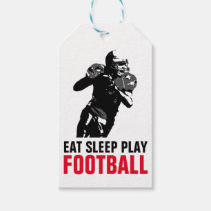 Etiqueta Para Presente Comer Dormir Jogar Futebol Preto e Branco Pop Art