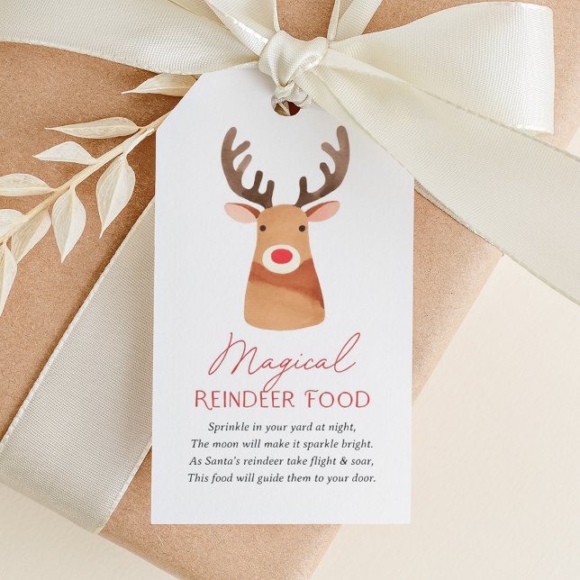 Etiqueta Para Presente Comida de Reindeer Mágico Natal (Criador carregado)