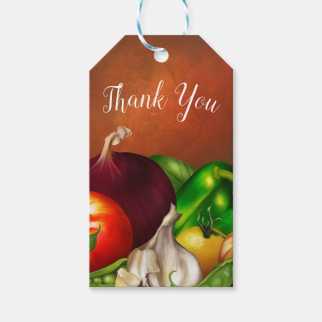 Etiqueta Para Presente Comidas de vegetais e plantas aromáticas naturais  (Frente)