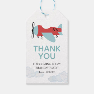 Etiqueta Para Presente Como o Tempo Voa Aniversário do Avião, Avião Moder