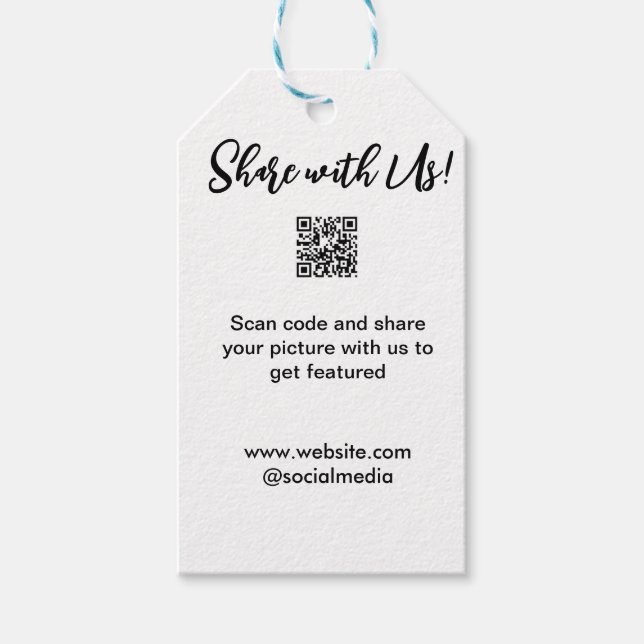 Etiqueta Para Presente Compartilhe a imagem digitalizar código QR adicion (Frente)