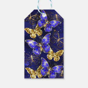 Etiqueta Para Presente Composição com borboletas de safira