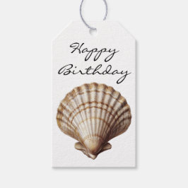 Etiqueta Para Presente Concha do Mar Feliz Aniversário