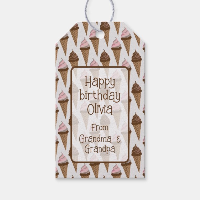 Etiqueta Para Presente Cone sorvete (Frente)