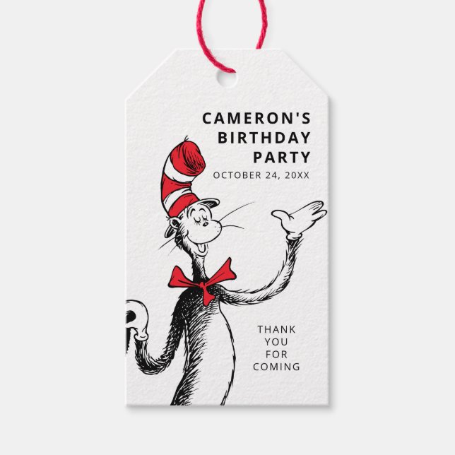 Etiqueta Para Presente Confete de Personagens do Dr. Seuss | Aniversário  (Frente)