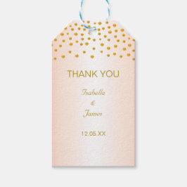 Etiqueta Para Presente Confete Dourado em Preto e Dourado Rosa