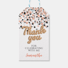 Etiqueta Para Presente Confete Dourado Rosa