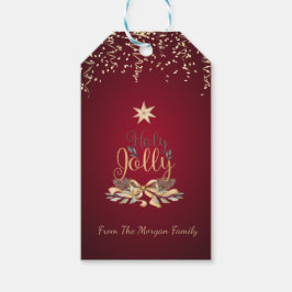 Etiqueta Para Presente Confete Festivo, Sininhos de Natal, Estrela, Verme
