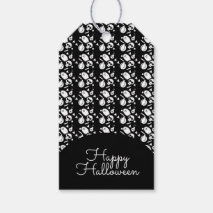 Etiqueta Para Presente Confete Fofo Crânio de Halloween Doce ou Travessur