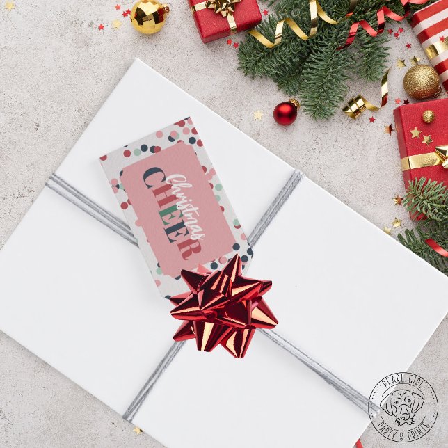 Etiqueta Para Presente Confetes de Alegria de Natal (Criador carregado)