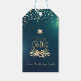 Etiqueta Para Presente Confetes Festivos, Sininhos de Natal, Estrela, Ver