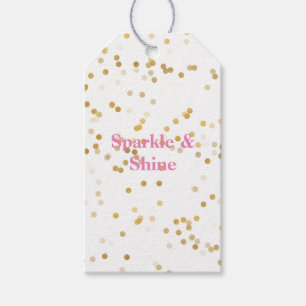 Etiqueta Para Presente Confetti Dourado Branco