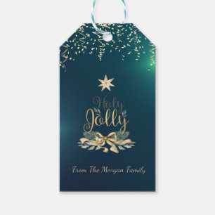 Etiqueta Para Presente Confetti Festivo, Cintos De Natal,Estrela, Verde