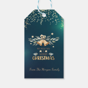 Etiqueta Para Presente Confetti Festivo, Cintos De Natal, Verde