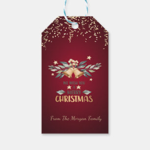 Etiqueta Para Presente Confetti Festivo, Cintos De Natal,Vermelho