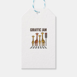 Etiqueta Para Presente Congestionamento Giraffico Cruzamento de Girafa Di