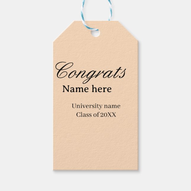 Etiqueta Para Presente Congrats graduate university name class of 20XX na (Frente)