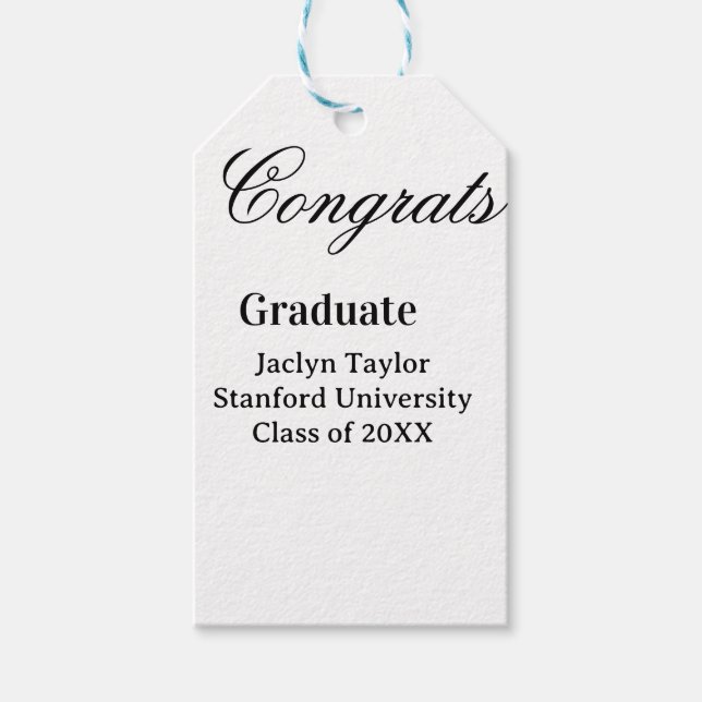 Etiqueta Para Presente Congrats graduation name university name class of  (Frente)